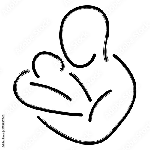 father's day icon, brush strokes, vector illustration on white background.