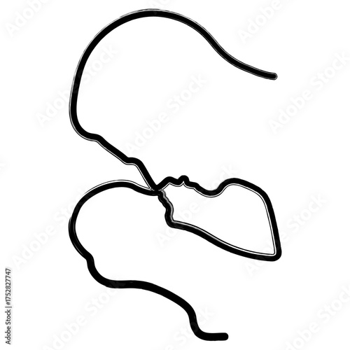 father's day icon, brush strokes, vector illustration on white background.