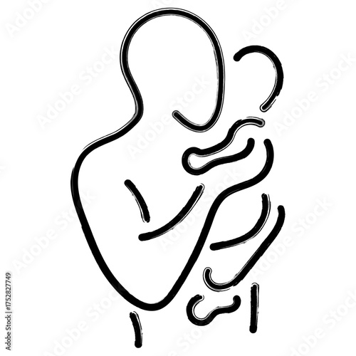 father's day icon, brush strokes, vector illustration on white background.