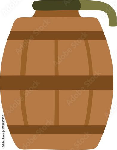 Wooden barrel keg with hand pump spout