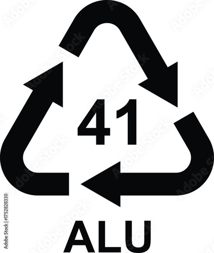 Recycling symbol for aluminum composite vector illustration for packaging and waste management isola