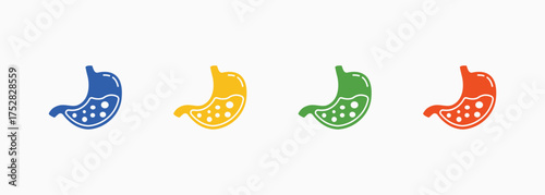 Stomach Icon Set Color Multiple Style Collection