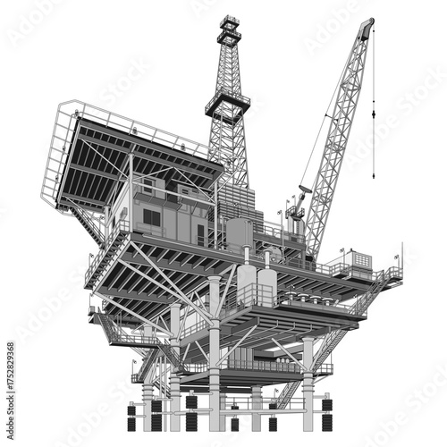 Drilling rig for oil production.
