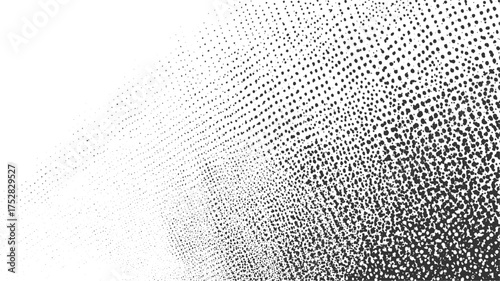 A gradient of black dots on a white background, transitioning from sparse to dense.