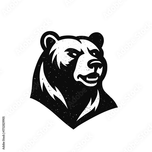 Brutal bear with grunge texture