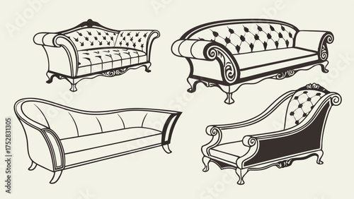 Elegant Tufted Vintage Sofas and Antique Couches Collection for Luxury Interior Design, Home Decor, and Classic Furniture Retail