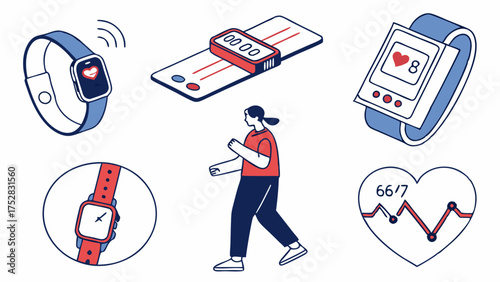 Smartwatch Fitness Tracker And Heart Rate Monitoring For Digital Health And Personal Wellness Management