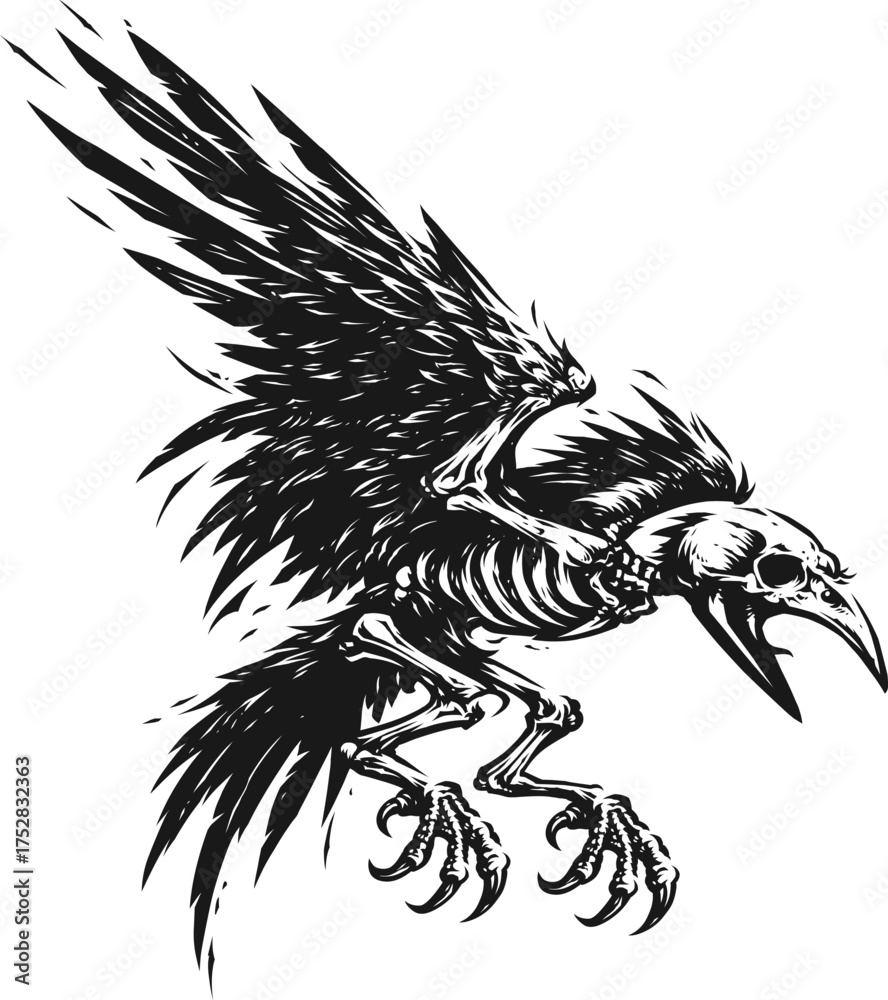 Fototapeta premium Vector Dead Crow