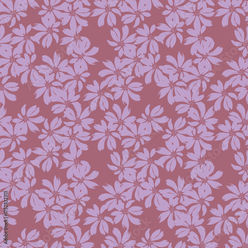 abstract a solid multicolor small and big flower mixed vector pattern arrangement with medium color, all over vector design with white background illustration digital