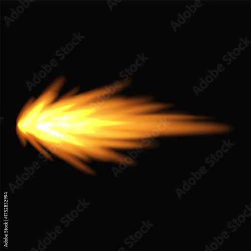 Gun flashe or gunshot animation. Fire explosion effect during the shot with the gun. Cartoon flash effect of bullet start. Shotgun fire, muzzle flash and explode