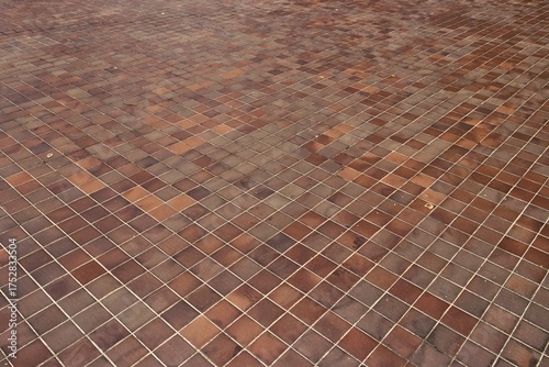 Brown tiles floor perspective pattern background