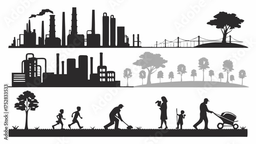 Balancing Industry Nature and Generations Silhouettes for Environmental Future
