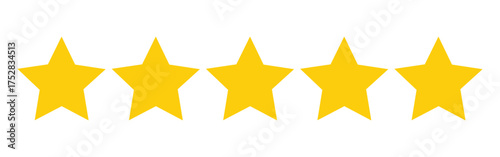 Five Star Rating and Customer Review Icons Set – Quality Service, User Feedback, and Client Satisfaction Concept"