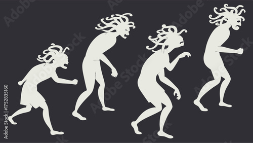 Dark Fantasy Creature Silhouette Sequence for Game Development, Horror Animation, and Halloween Marketing Graphics