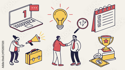 Successful Business Journey Idea Planning Research Promotion Partnership Finance Achievement Entrepreneurial Growth Project Management