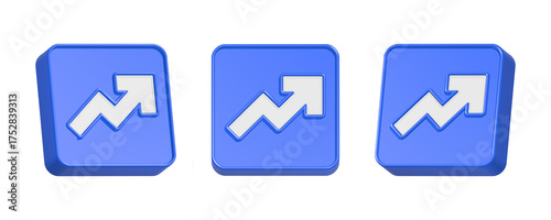 3d rendering design of arrow right up trading icon signal in blue frame Free Download 3d rendering design of arrow right up trading icon signal in blue frame - GFXLoad