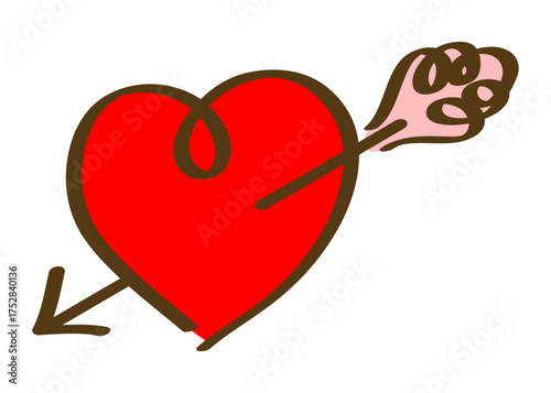 矢に射抜かれたハートのアイコン