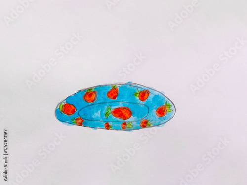 Watercolor Painting of a Plate