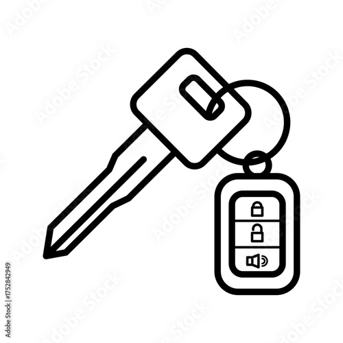 Car key icon on white  background