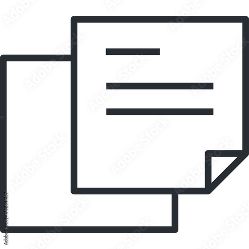 Business Solution Document Icon on Transparent Background Representing Organization Strategy Planning and Data Analysis in a Clean Minimalist Style