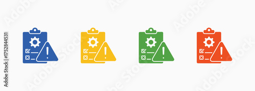 Data Icon Set Color Multiple Style Collection