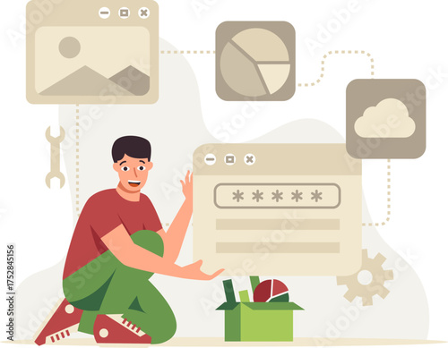 Man doing Seo Content