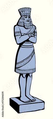 Vector drawing. Big golden idol