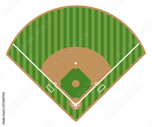 Sport baseball field lines vector 