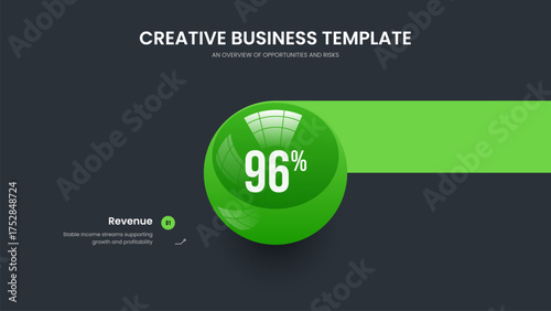 Investor Review One Element Infographic Frame Template. Clean Profile Presentation Design Vector Illustration. Project Proposal 1 Option Chart Slide Layout.