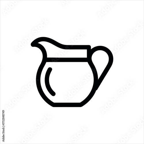 Simple icon of a creamer or pitcher object for dairy or beverages