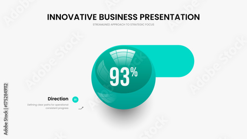 Business Innovation One Option Diagram Presentation Template. Medical Strategy 1 Element Infographic Frame Design. Minimal Performance Slideshow Layout Vector Illustration.
