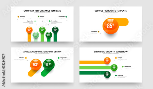 Corporate Report 5 1 2 3 Option Graph Frame Layout Collection. Investor Planning Five One Two Three Step Chart Slideshow Design Vector Illustration Bundle.