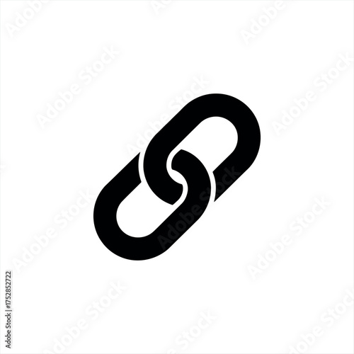 Simple black link icon representing connection and interconnectivity