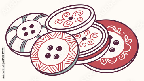 Patterned Decorative Buttons For Sewing Crafting And DIY Projects Inspiring Creative Hobbies And Fashion Design