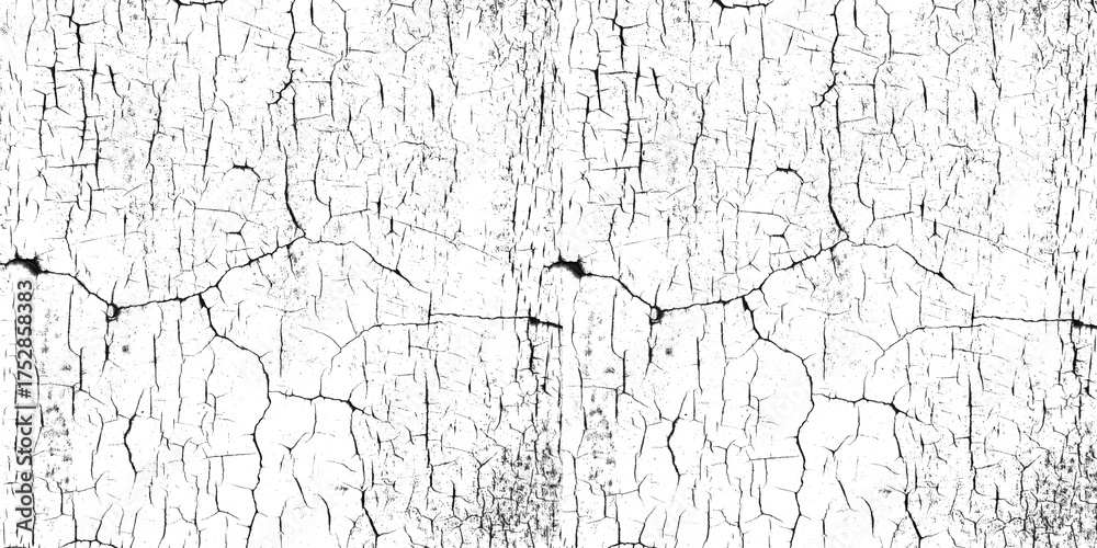 Obraz premium Old white painted wall with cracks and peeling paint for background use isolated on transparent background