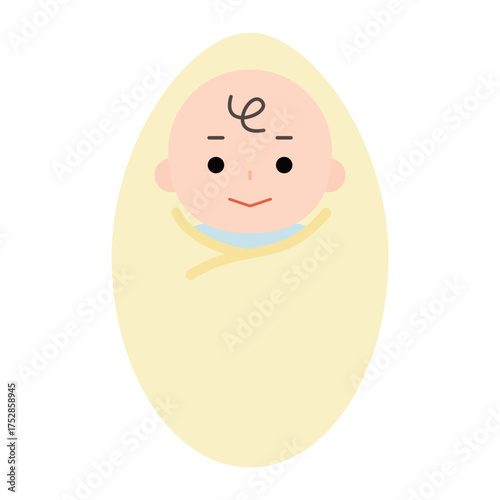 ごきげんな赤ちゃんのイラスト