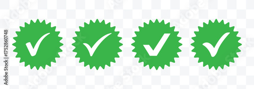 Tick mark with checkbox icon. green checkmark sign for app, ui, website. vector illustration on transparent background. Green checkmark, green tick, check mark icon button set. Modern Green Tick.