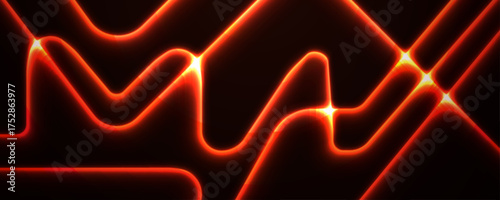 Red glowing organic lines forming an abstract MAX curvy pattern