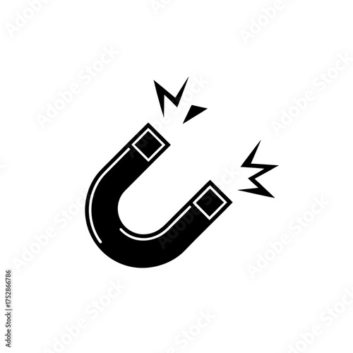 Illustration of a simple magnet icon silhouette