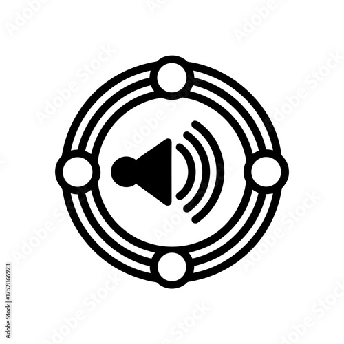 Speaker inside of triple circle line silhouette