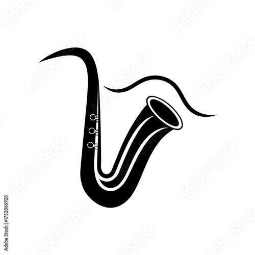 Black saxophone graphic illustration silhouette