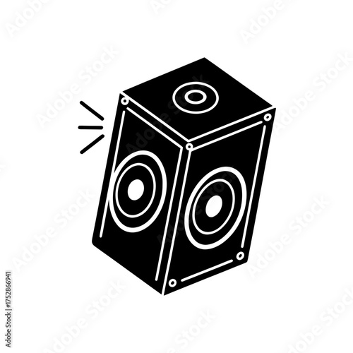 Illustration of a black speaker box silhouette