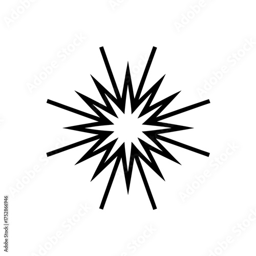 Geometric radial burst line design silhouette