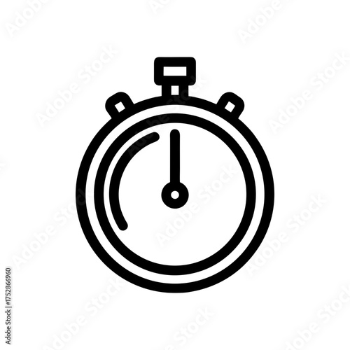 Simple stopwatch icon illustration silhouette