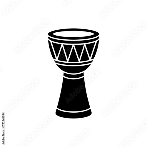 Illustration of a djembe drum icon silhouette