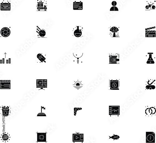Collection of diverse vector icons representing various themes and concepts design