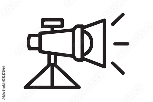 searchlight. Element of job lighting icon for mobile concept and web apps. one line Icon drawing with white background