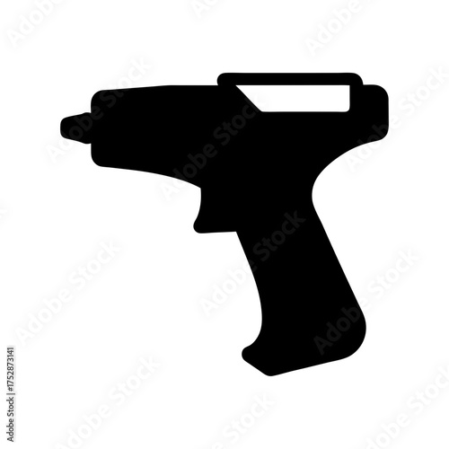 Silhouette of a hot glue gun tool used for crafting and diy projects and repairs