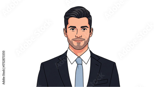 Professional Business Person in a Suit Illustration
