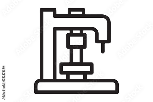 power press icon. Element of production icon for mobile concept and web apps. one line Icon drawing with white background
